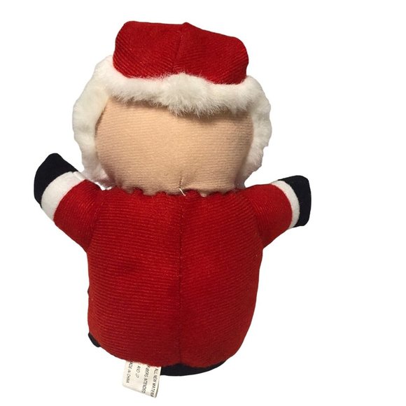 Vintage 1990s Santa Plush 7" Red White Black Standing Holiday Decor - Picture 2 of 7